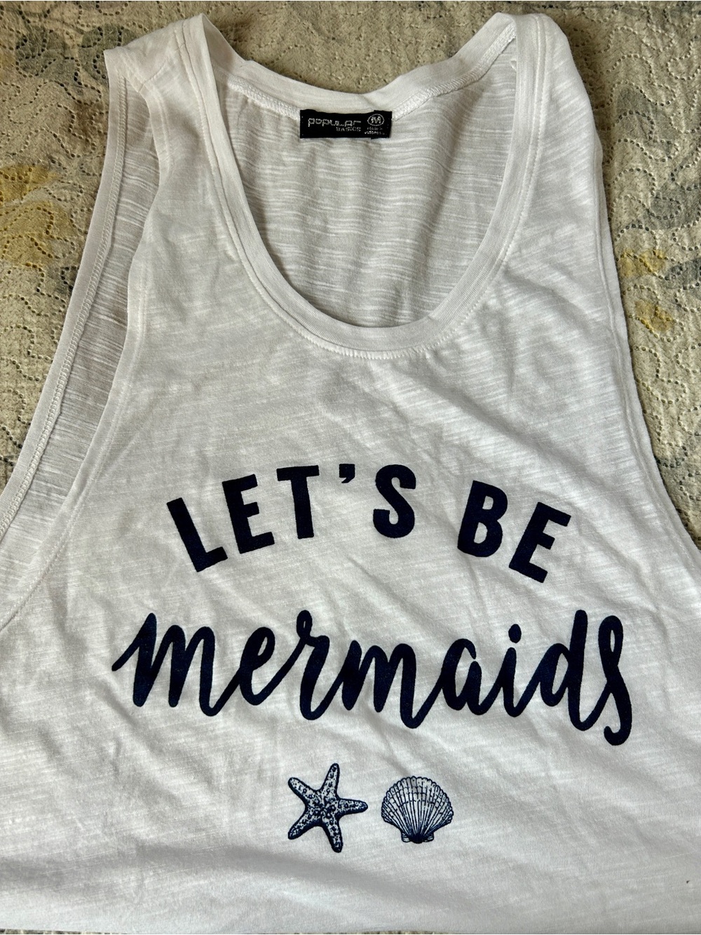 Popular Basics White Crewneck Tank